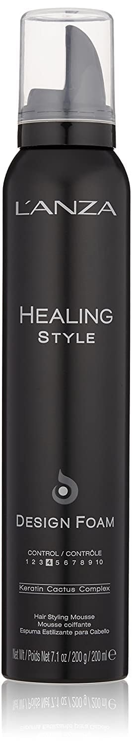 L'ANZA Healing Style Design Foam 7.1 Fl Oz – Low Hold Styling Mousse Adds Body & Shine, with UV & Heat Protection to Prevent Sun & Styling Damage