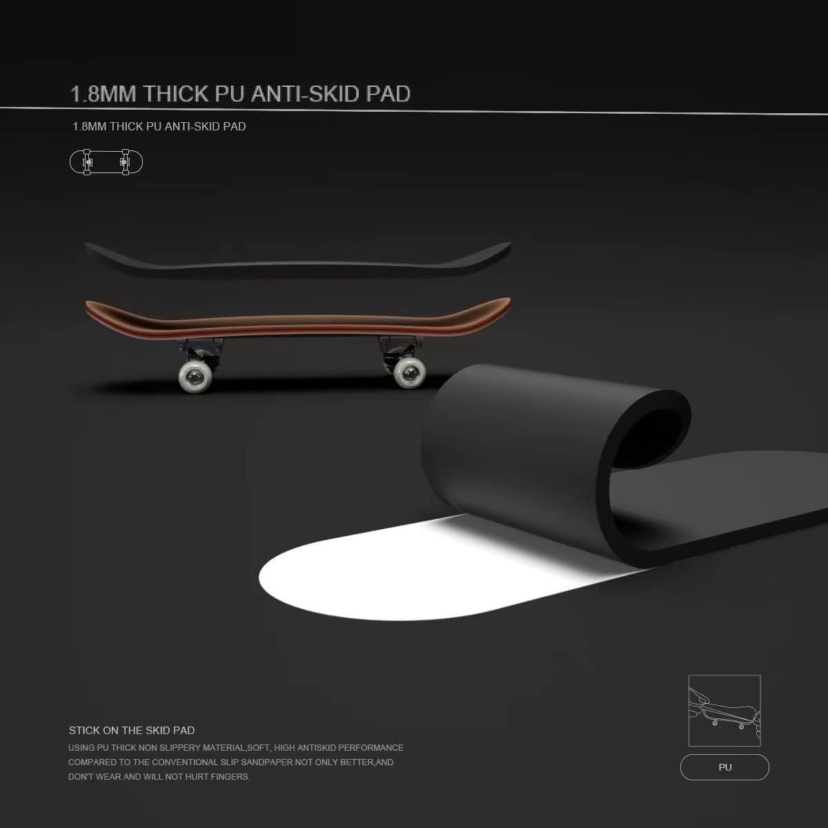 Lently Wood Fingerboards, Mini Fingerboards, 99mmL*29mmW (Skull god of war)