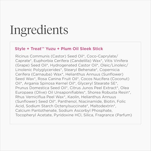 Briogeo Style + Treat Yuzu & Plum Oil Sleek Stick – Vegan Wax Hair Stick for Flyaways, Non-Greasy, Travel-Friendly Styling for All Hair Types, 0.5 oz