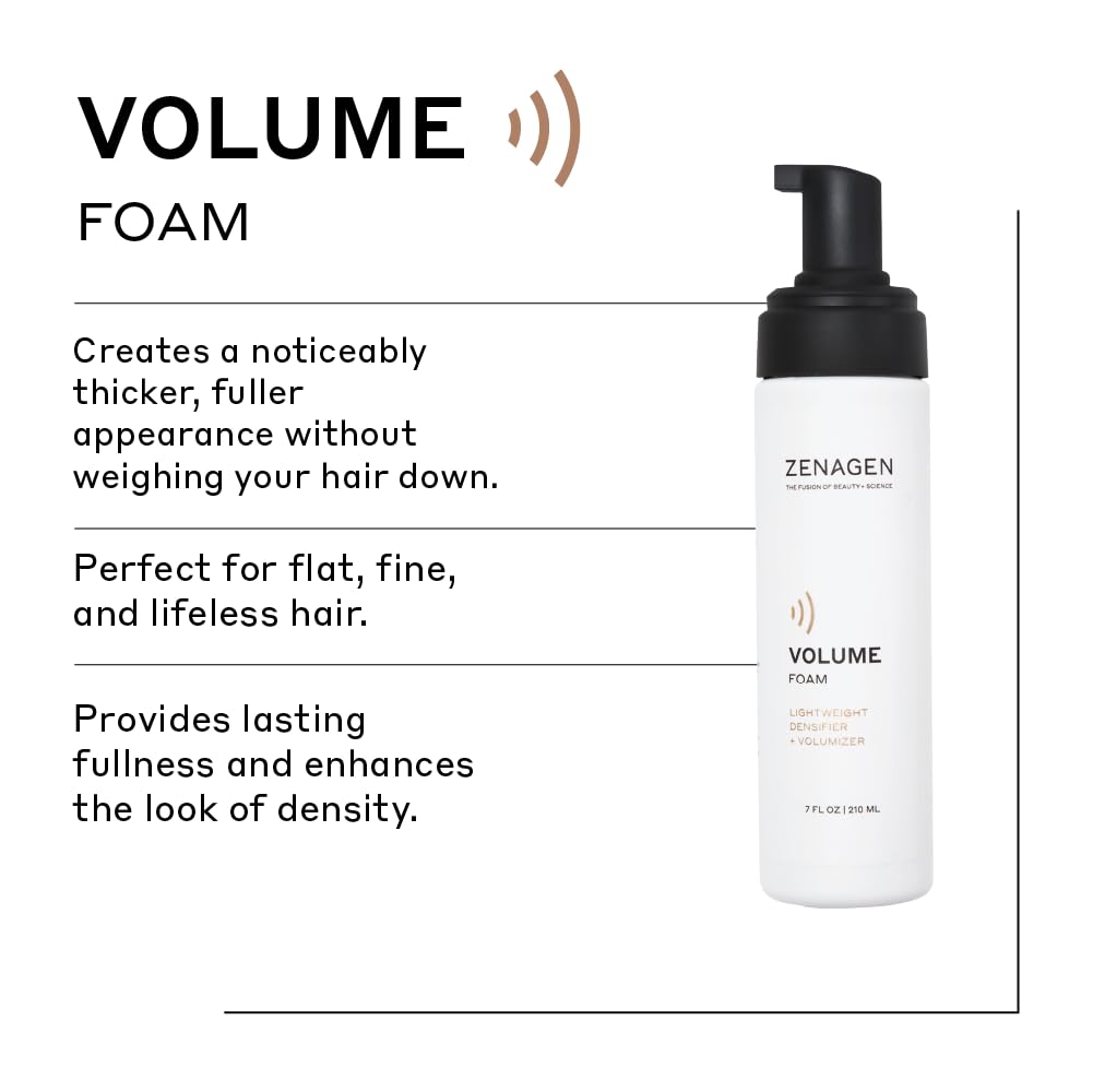 ZENAGEN Volume Foam – Lightweight Densifier & Volumizer for All Hair Types | Boosts Thickness, Strength & Hold | Vegan, Non-Greasy, 7 oz