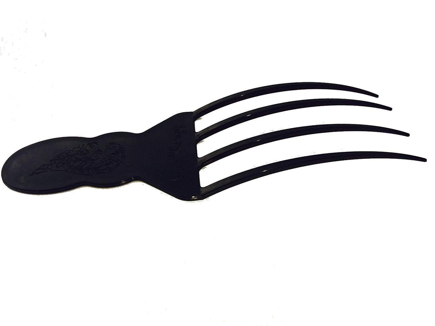 Black plastic comb on a white background