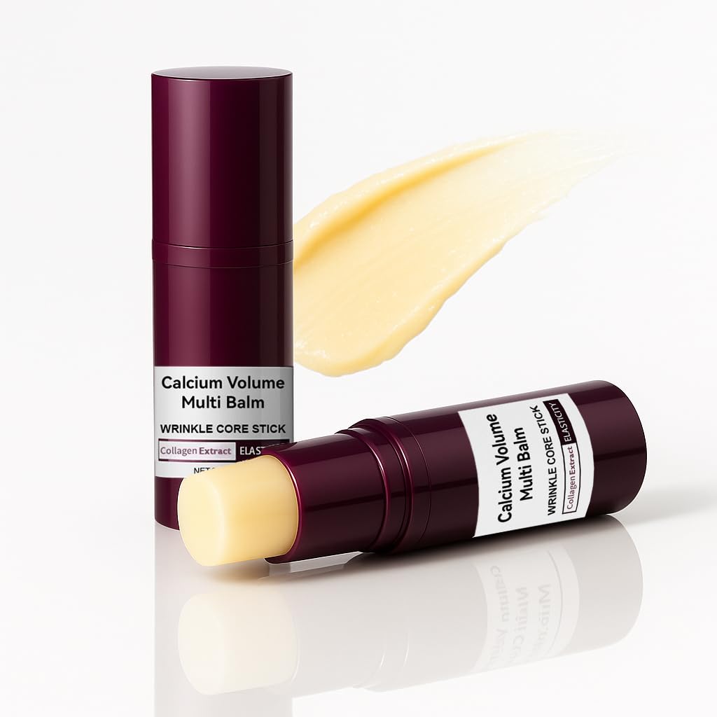 Euralissea Calcium Volume Multi Balm 2-Pack – Anti-Aging Stick with Collagen for Wrinkles, Hydration & Firming, Eyes, Neck & Smile Lines