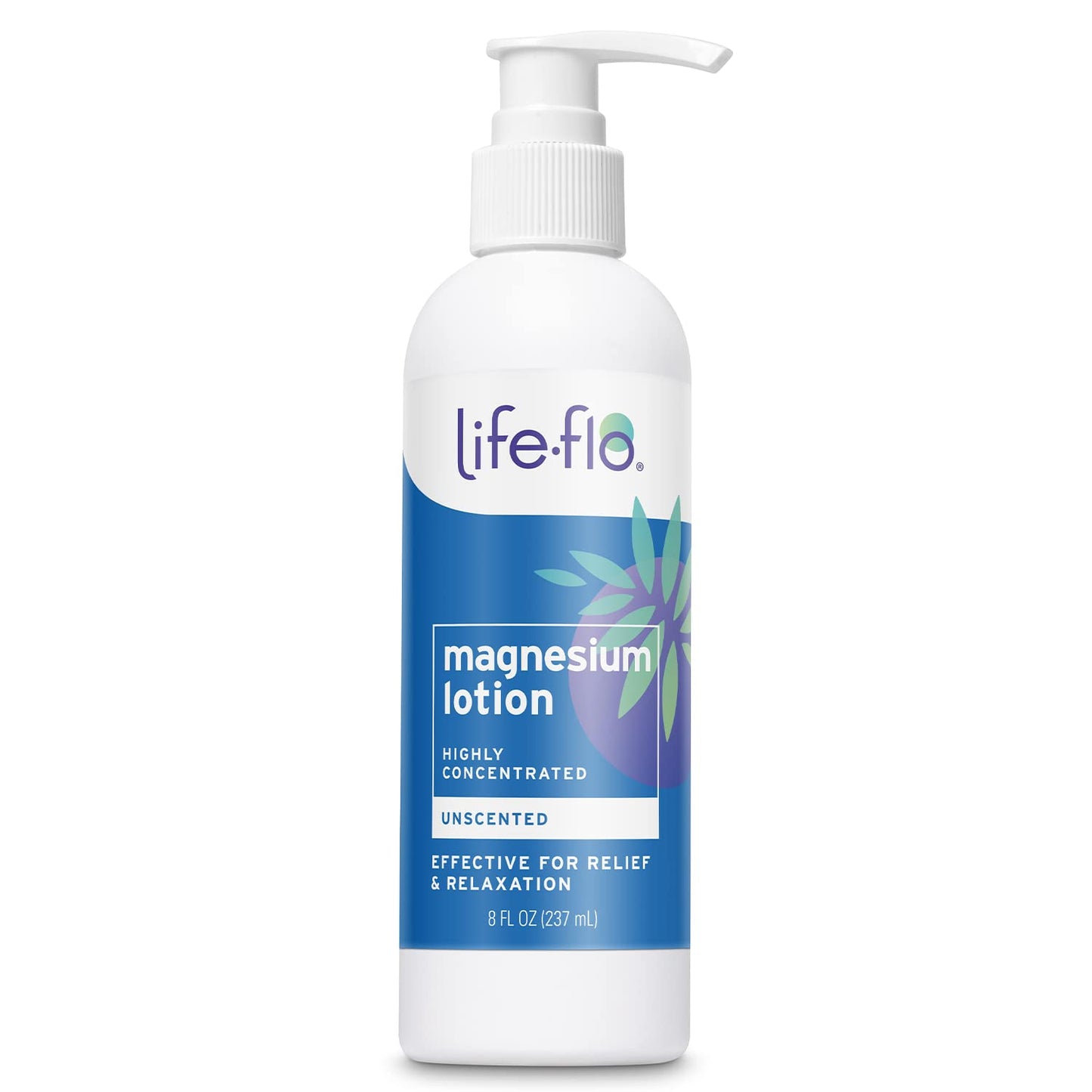 Life-flo Magnesium Lotion, Unscented 8oz – Soothes Muscles & Joints, Hypoallergenic Relief with Zechstein Magnesium, 60-Day Guarantee