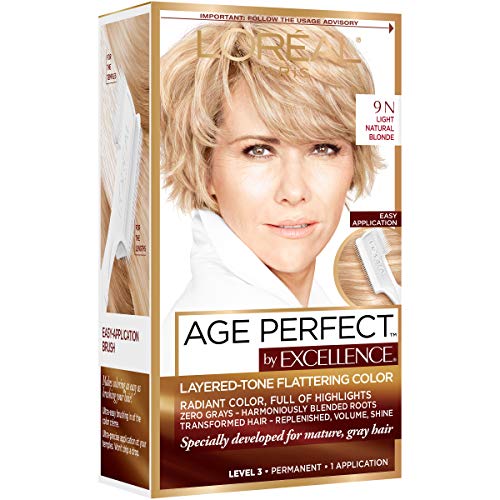 L'Oreal Paris Age Perfect Permanent Hair Color, 9N Light Natural Blonde, 1 kit