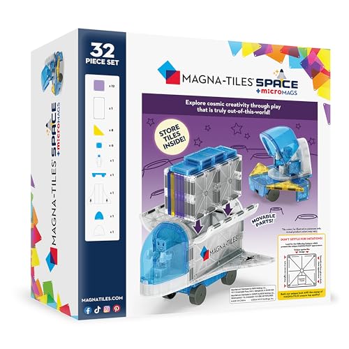 MAGNA-TILES Space 32-Piece Magnetic Construction Set, The Original Magnetic Building Brand