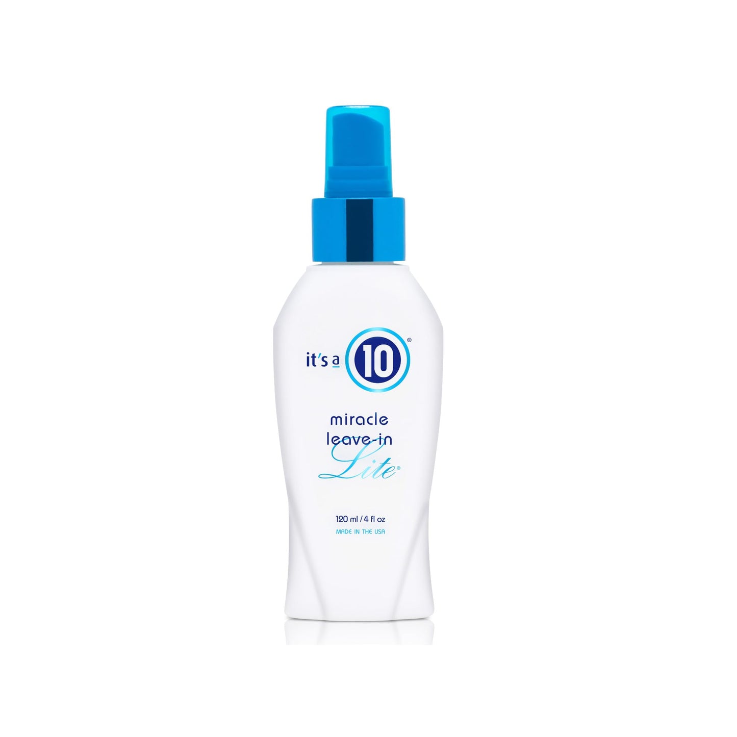 Bottle of 'it's a 10' miracle leave-in product on a white background