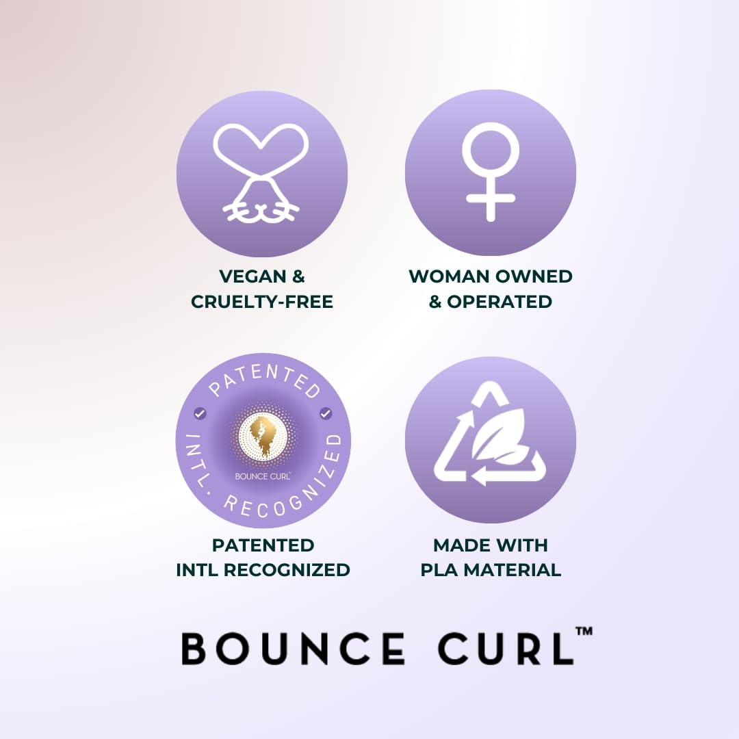 Bounce Curl Volume EdgeLift Brush, 5-in-1 Tool for Volumized Waves, Curls & Coils - Purple