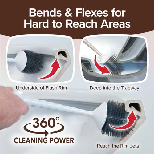 Horsepower Unicorn Motorized Toilet Brush, 360° Spinning Silicone Bristles, Powerful Stain Removal, No Scrubbing, Rechargeable, As-Seen-On-TV