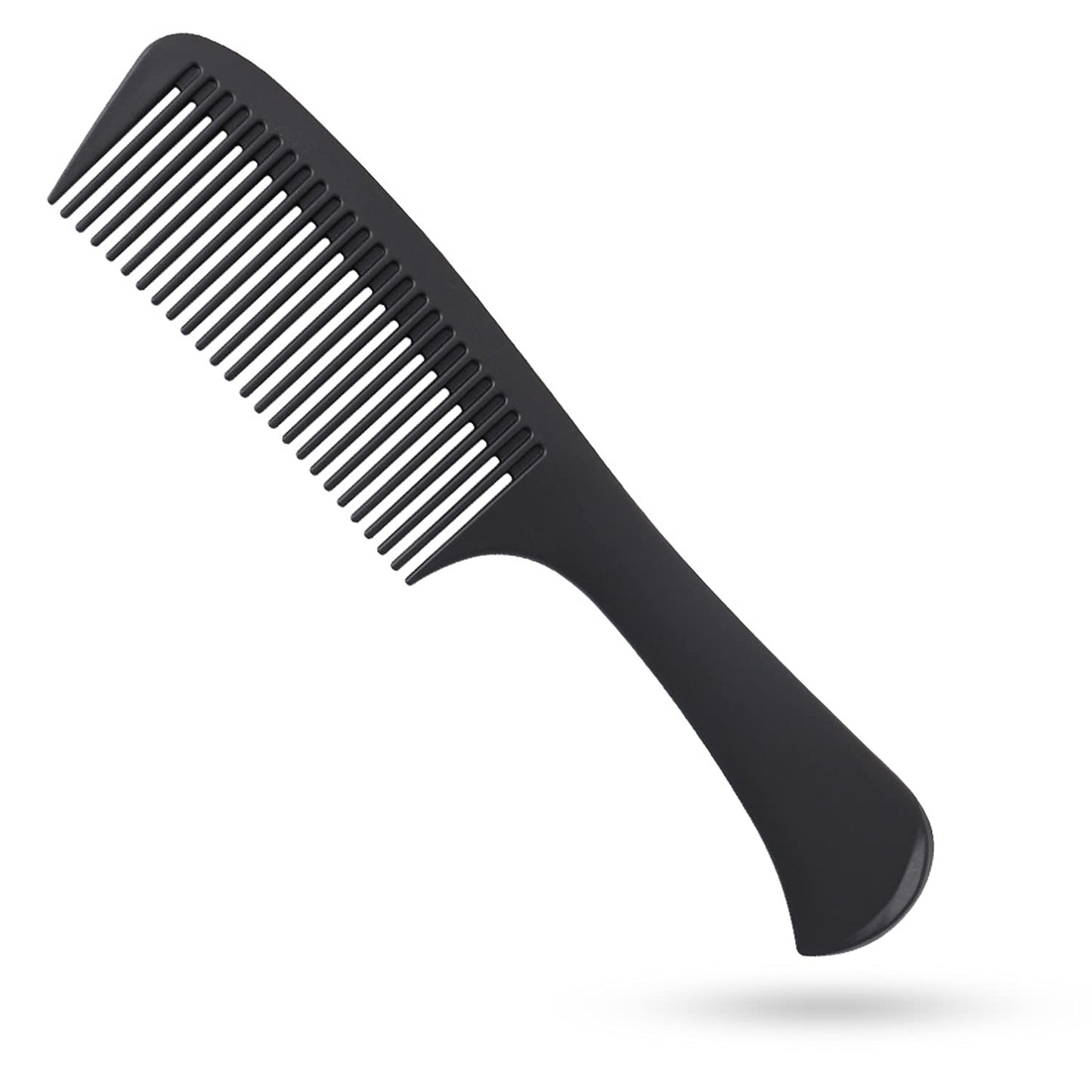 Large Detangling Comb With Professional Handle - Carbon Fiber, Cutting, Hairdressing, Styling, Round Tooth, Barber, Travel Hair Comb for Men and Women