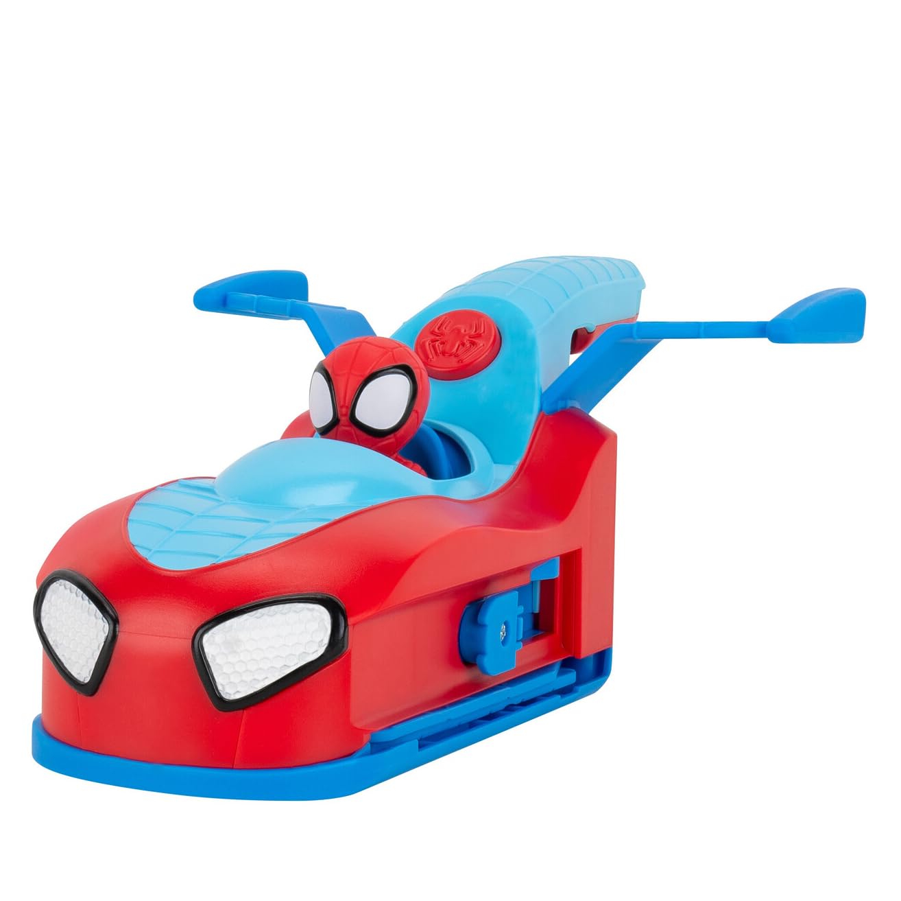 Jazwares Marvel Spidey and His Amazing Friends Spidey Team Split Racer - 8.5-Inch Three-in-One Vehicle with Web Darts, Sound Effects, and Phrases