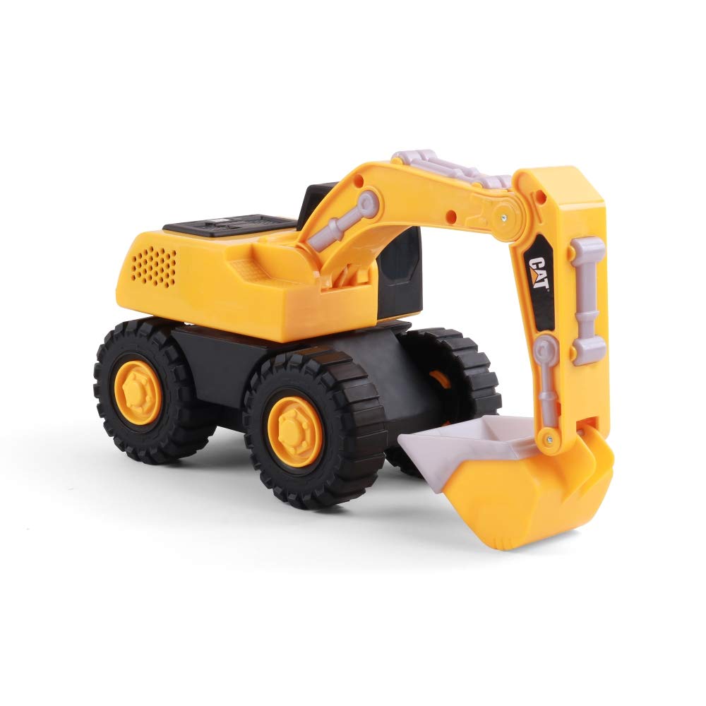 CAT Construction Toys, Tough Machines Toy Excavator, 10" W/Realistic Lights & Sounds, Rumbling Action, Movable Parts & Sturdy Plastic Construction