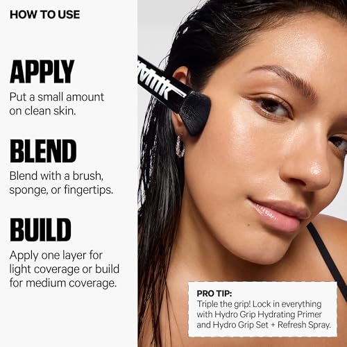 Milk Makeup Hydro Grip Hydrating Gel Skin Tint – Buildable Dewy Coverage, Hyaluronic Acid, Non-Comedogenic, 6 Light/Medium, 1oz