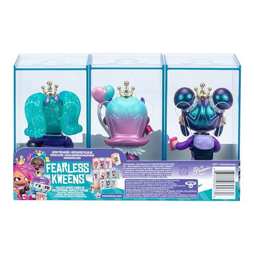 XOX KWEENIE Fearless Kweens Series Premium Figurine and Display Case, 4 Inch/Approx 10cm Tall Collectible Art-Toy, 3 Pack, Every Kween is Unique