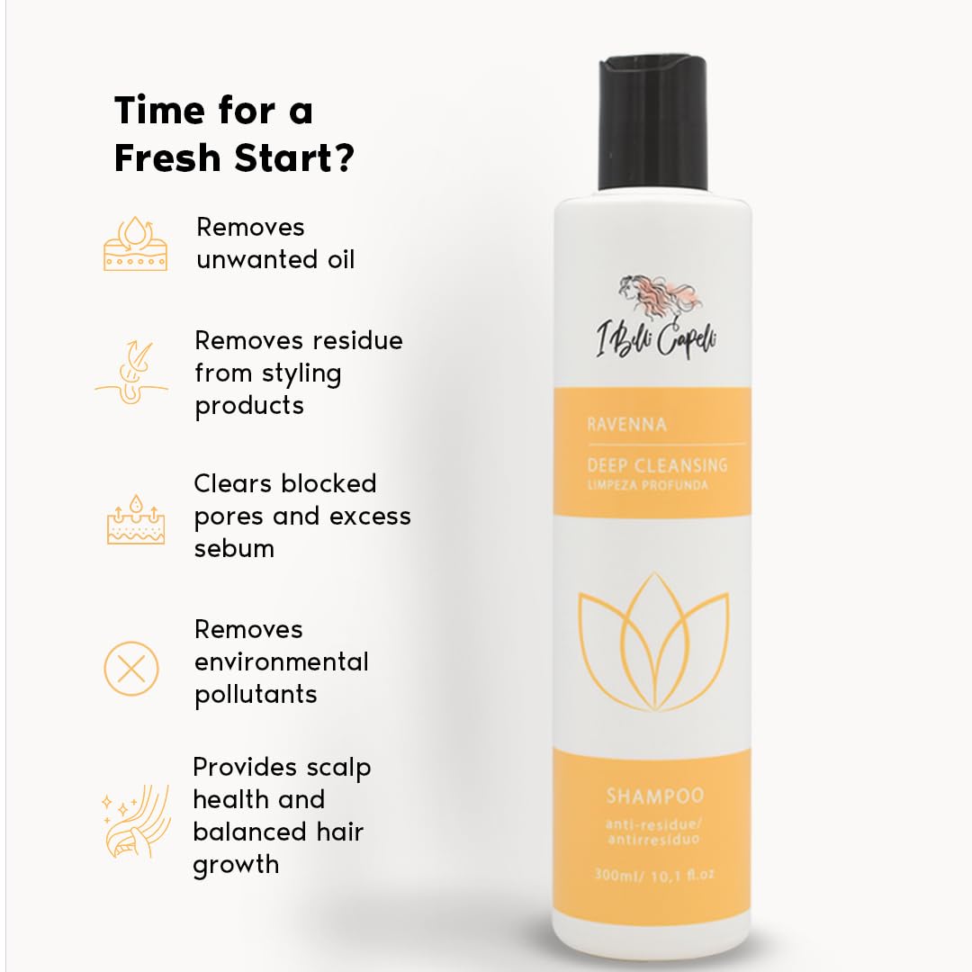 I Belli Capelli Ravenna Hair Treatment Kit – B-tox Hair Mask 1kg & Anti-Residue Shampoo 300ml – Deep Repair & Clarifying Set for Smooth, Long-Lasting Results