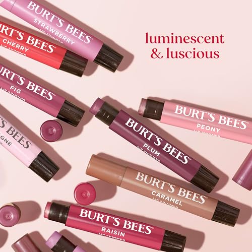 Burt's Bees Lip Shimmer Nude Collection - Tinted Moisturizing Lip Balm, Natural Hydration & Glow, Buildable Color, 3 Pack x 0.09 Oz