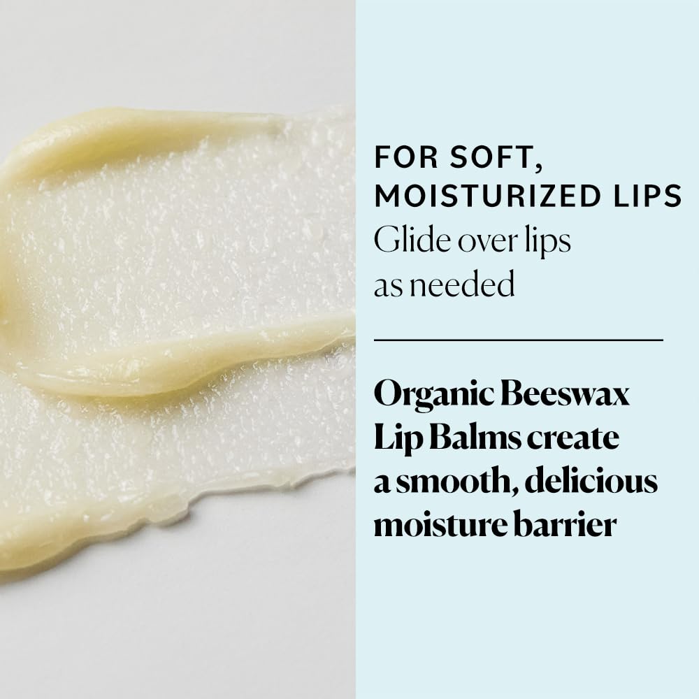 Sky Organics Organic Lip Balms With Beeswax for Lips, USDA Certified Organic, Four Assorted Flavors to Moisturize, Soothe & Soften, 4pk.