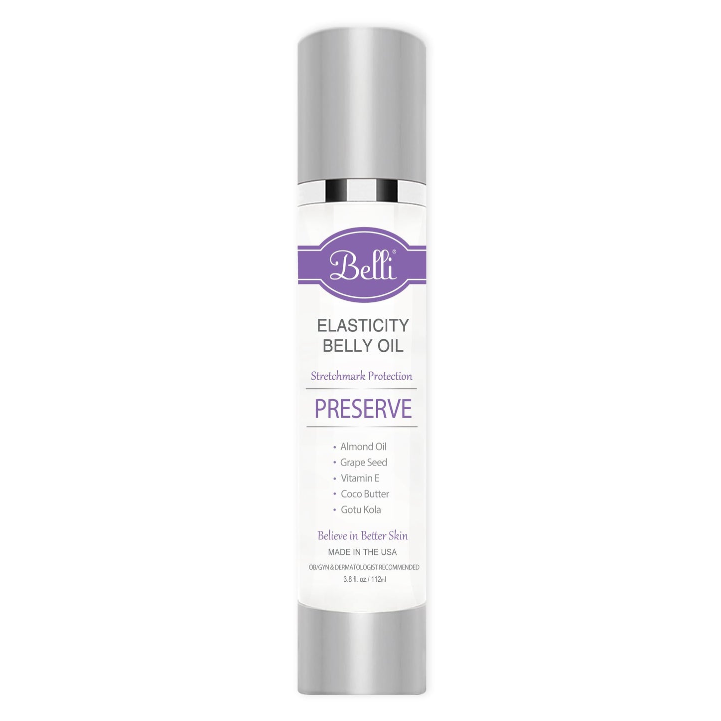 Belli Pregnancy Stretch Mark Belly Oil – 3.8 oz Maternity Skin Care with Vitamin E for Healthy, Hydrated Skin & Scar Protection – OB-GYN & Dermatologist Recommended
