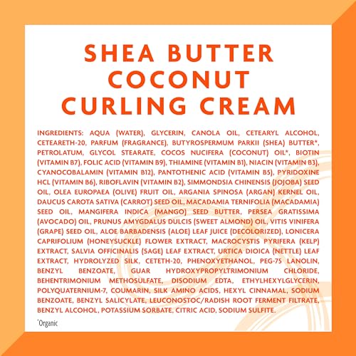 Cantu Coconut Curling Cream with Shea Butter for Natural Hair, 12 oz