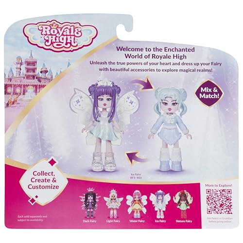 Royale High 3” Ice Fairy Fashion Doll - 1 Figure with 9 Fashion Accessories - Virtual Item Code Included - Series 2 - Ages 5+