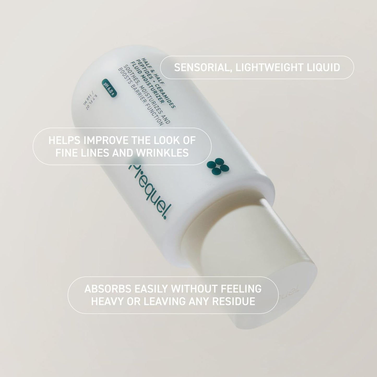 Prequel Skin Half & Half Fluid Moisturizer – Lightweight Ceramide & Peptide Face Cream for All Skin Types, Hydrating for Men & Women