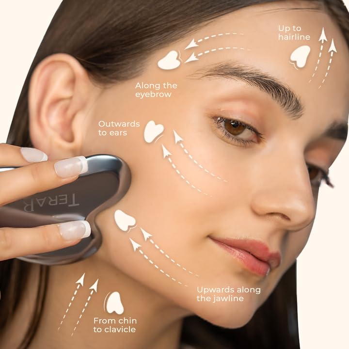 TeraRX Terahertz Gua Sha – 100% Authentic Stone Facial Tool for Lymphatic Drainage, Puffiness Reduction & Facial Tension Relief