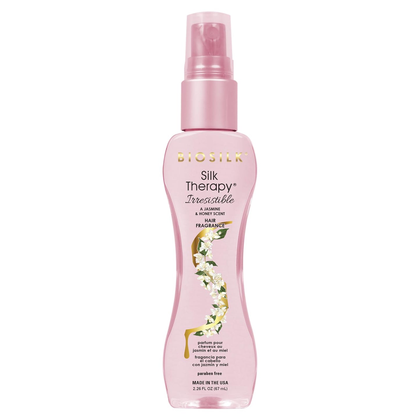 BioSilk Irresistible Collection Silk Therapy Hair Fragrance 2.26oz. Jasmine & Honey Scent, 2.26 ounces