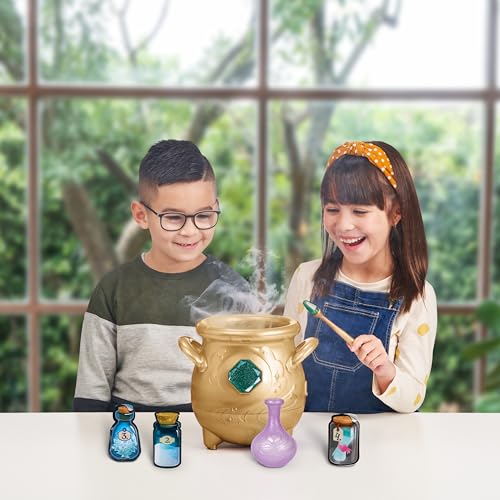 Magic Mixies Gold Cauldron with 8" Plush – Add Magic Ingredients & Follow Spell Book to Reveal Who You Magically Create
