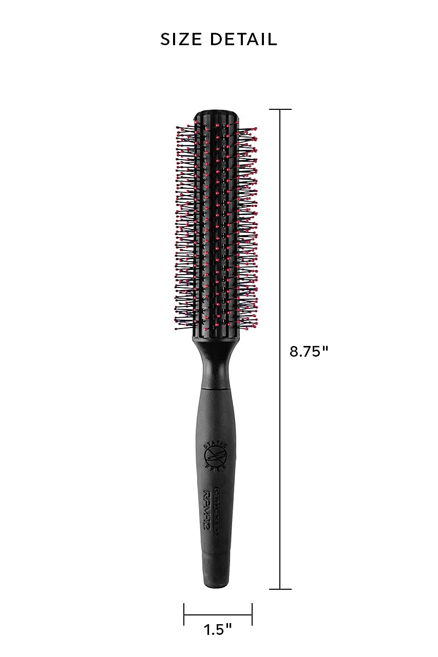 Cricket Static Free RPM 12 Row Round Hair Brush - Curling, Blow Drying, Detangling and Styling Wet or Dry, Suitable for All Hair Types