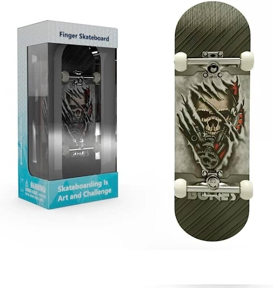 Lently Wood Fingerboards, Mini Fingerboards, 99mmL*29mmW (Skull god of war)