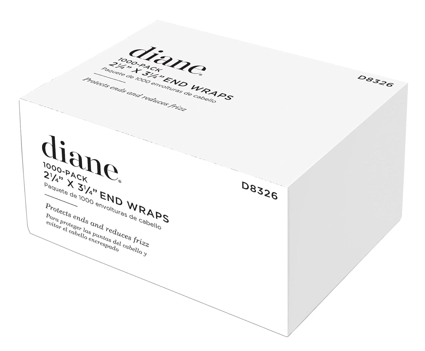 Diane End Wraps for Styling Hair in Salon or at Home 2.25 inch x 3.25 inch, White, 1000 Count(Pack of 1)