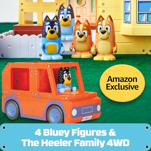 Tile Town Bluey Heeler Family Home 52-Piece Magnetic Tile Playset, Interactive STEM Magnetic Tiles Toys, Includes Bluey & Bingo Figures, Action Tiles