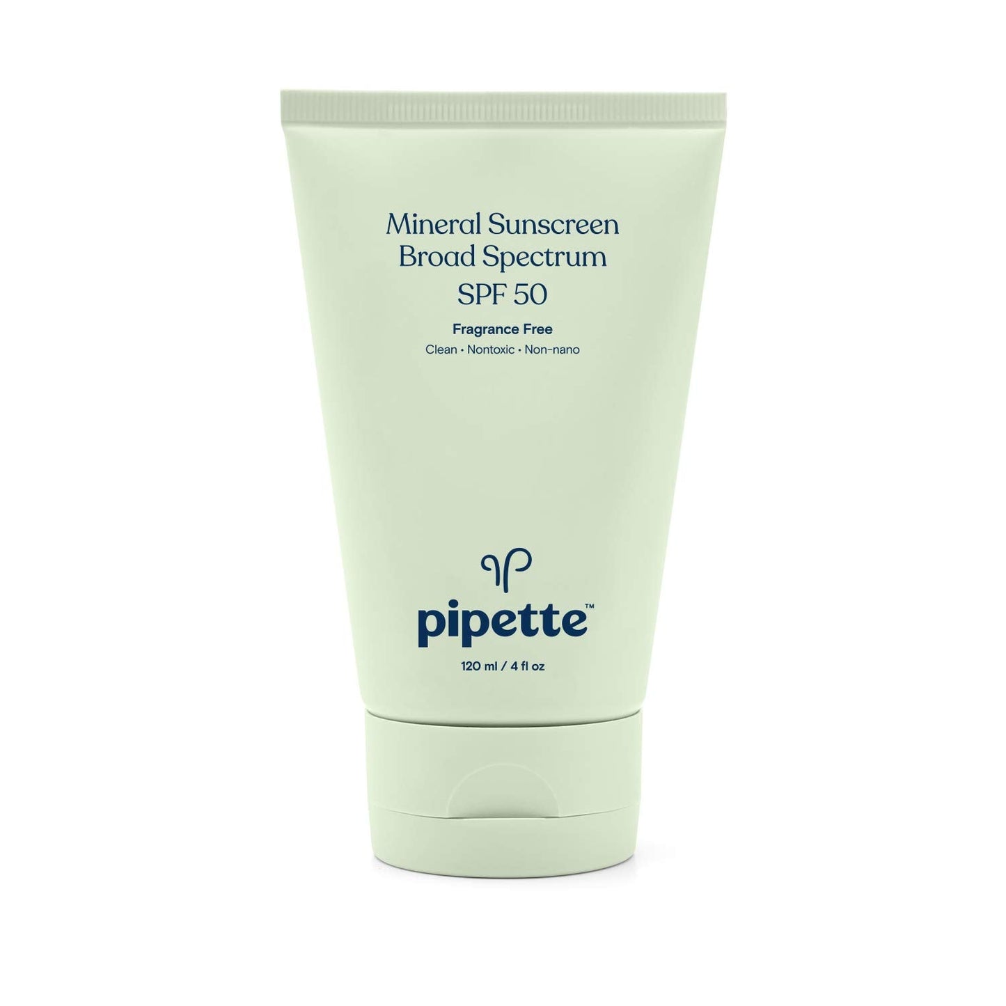 Pipette Mineral Sunscreen SPF 50 for Baby & Kids - Broad Spectrum Non-Nano Zinc Sunblock, Gentle UVB/UVA Protection for Sensitive Skin, 4 fl oz
