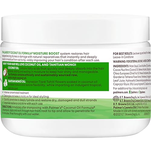 Palmer's Coconut Oil Formula Moisture Boost Deep Hair Conditioner, 12 Fl Oz