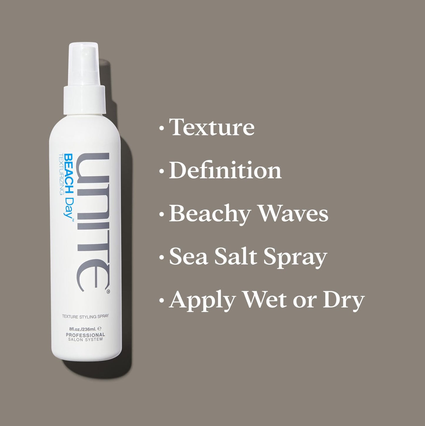 UNITE Hair – BEACH Day – Natural Sea Salt Spray – Tousled Texture, Thickness, Definition, Waves, 8oz