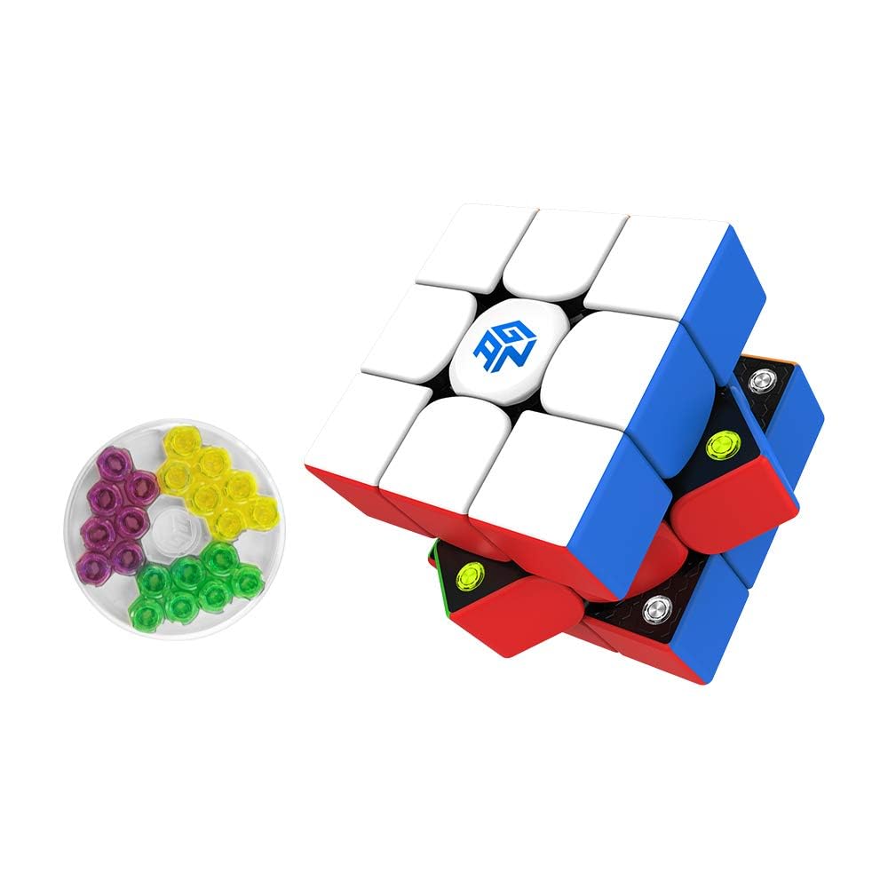 GAN 356 M, 3x3 Magnetic Speed Cube Stickerless 356M Magic Cube with Extra GES, Frosted Version