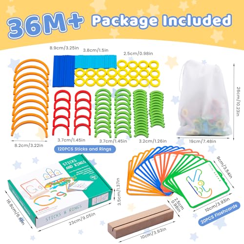 142pcs Wooden Pattern Blocks & Tangram Puzzle Set ā STEM Brain Teaser, Montessori Activity Toy for Kids Ages 3-5, Gift for Boys & Girls
