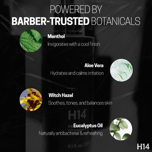 H14 PREP Cut & Shave Tonic for Men – Pre-Shave & Haircut Spray with Panthenol & Glycerin, 8.5 fl oz / 250 ml – Soothes Skin & Reduces Razor Burn