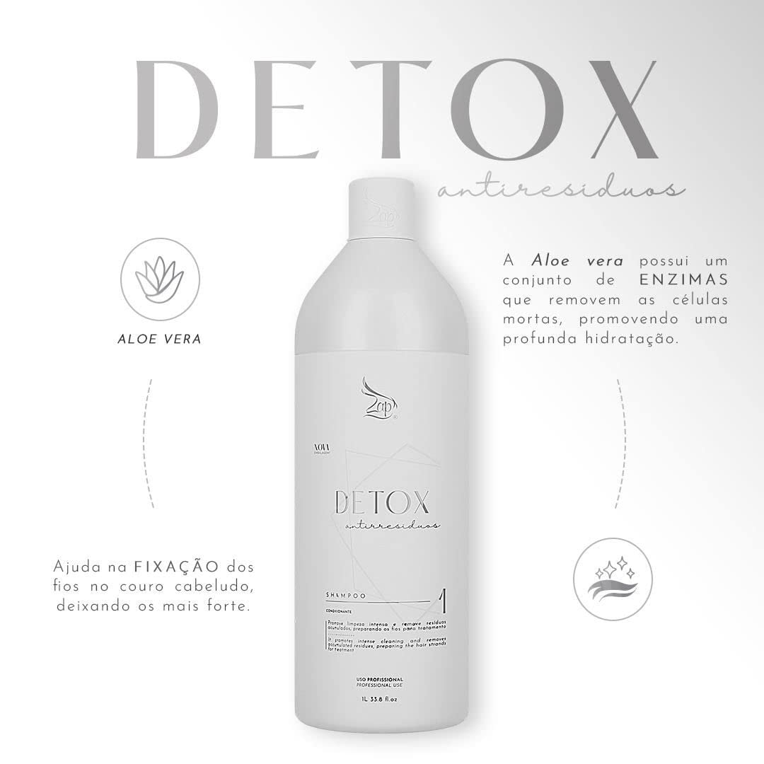 Zap Me Leva Black & Detox Kit 2L | Brazilian Keratin Hair Smoothing Treatment | Progressive Brush | Frizz-Free, Volume Control & 100% Straight Hair