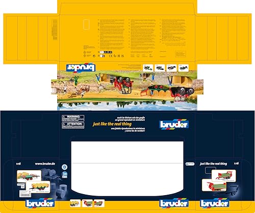 Bruder 02220 Bale Transport Trailer with 8 Round Bales