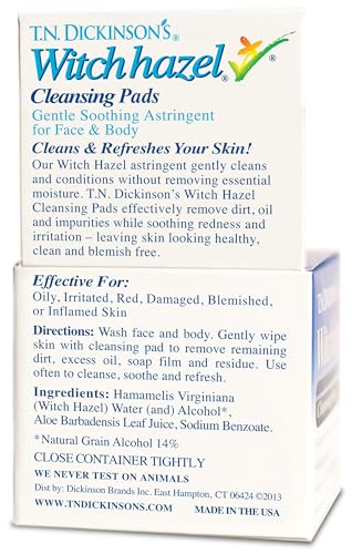 T.N. Dickinson's Witch Hazel Cleansing Pads, 60 Count