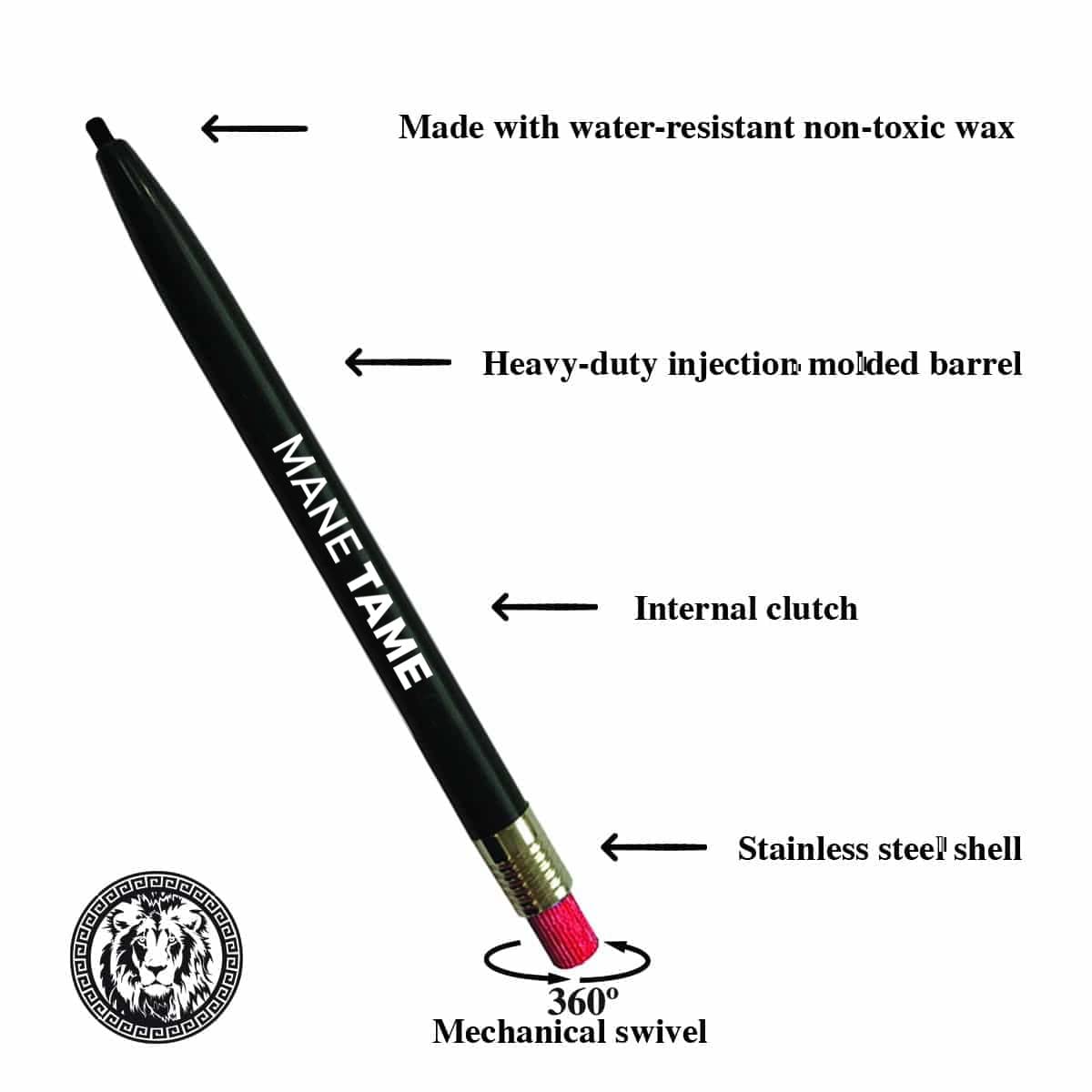 Mane Tame Retractable Beard & Hairline Filler – Water-Resistant Pencil for Natural Finish, Fills Patches & Strengthens Hairlines, Long-Lasting