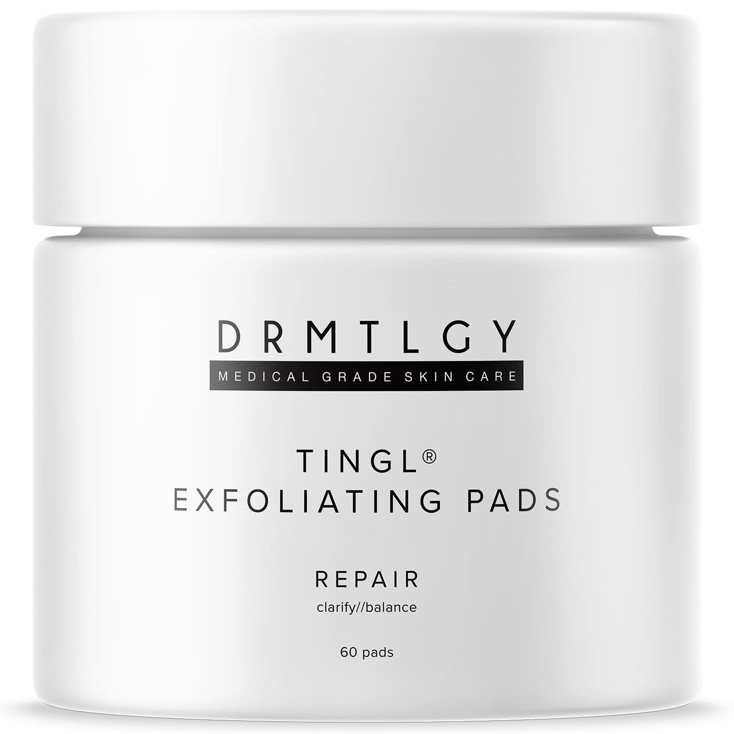 DRMTLGY Tingl Exfoliating AHA BHA Face & Body Pads – Glycolic, Lactic & Salicylic Acid for Acne, Pores, Blackheads & Wrinkles, 60ct
