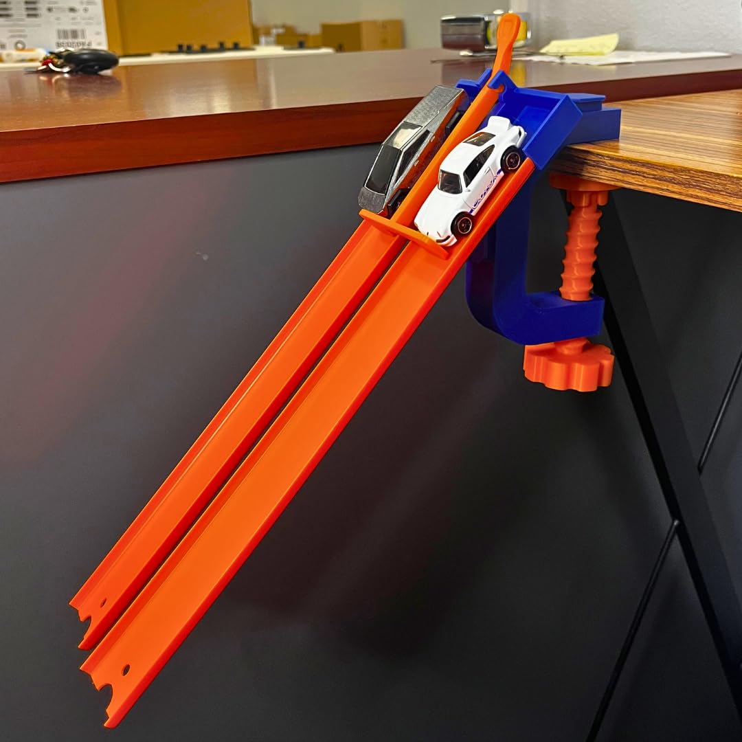 Hot Wheels Compatible 2-Lane Starting Gate with Clamp for Toy Racetracks – Build Epic Races, Made in USA (Gate & Clamp Combo)