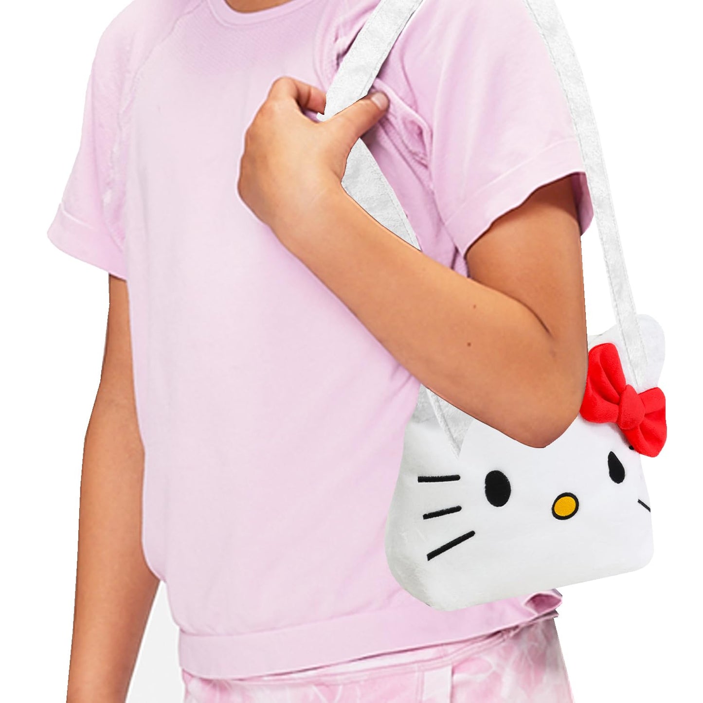 Hello Kitty Plush Purse Set – Plushie Head Crossbody Bag, Straps, Tattoos & Accessories for Girls