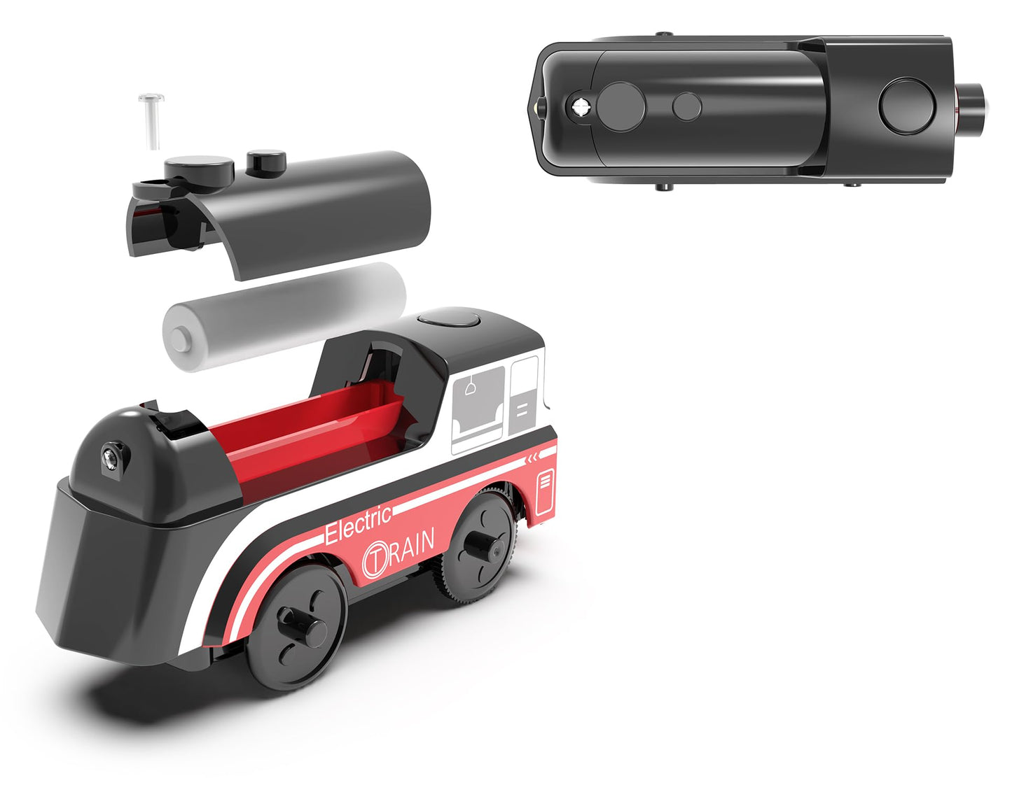 Battery Operated Train Set for Wooden Tracks – 3Pcs Motorized Electric Trains for Toddlers Ages 3+, Compatible with Thomas, Brio & More