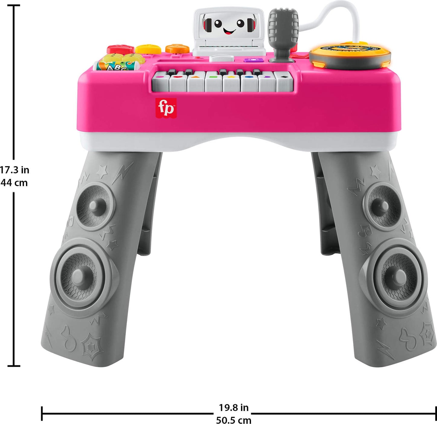 Fisher-Price Baby & Toddler Toy Laugh & Learn DJ Table Musical Activity for Educational Play, Pink Infants Ages 6+ Months