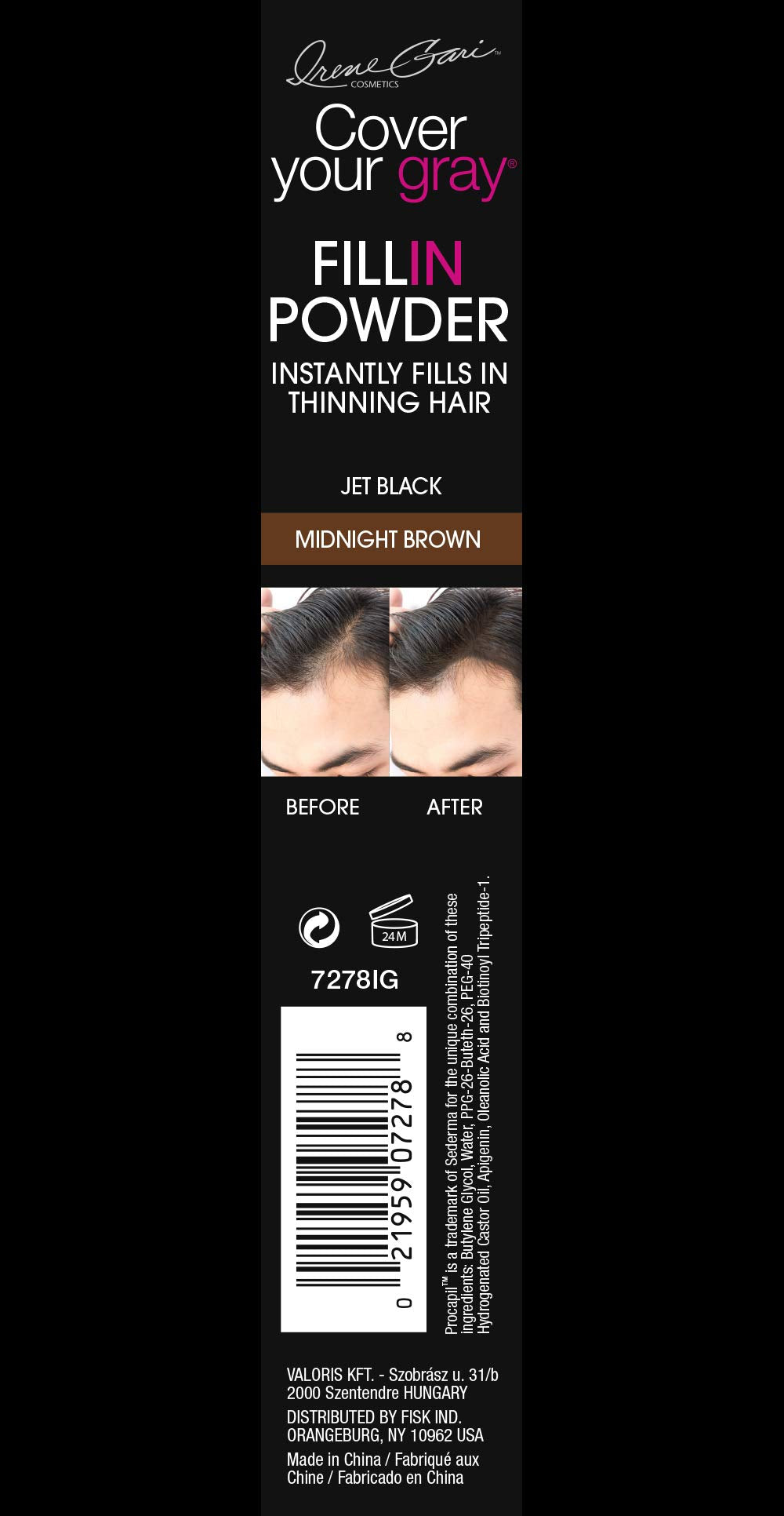Cover Your Gray Fill In Powder Pro for Men - Midnight Brown/Jet Black