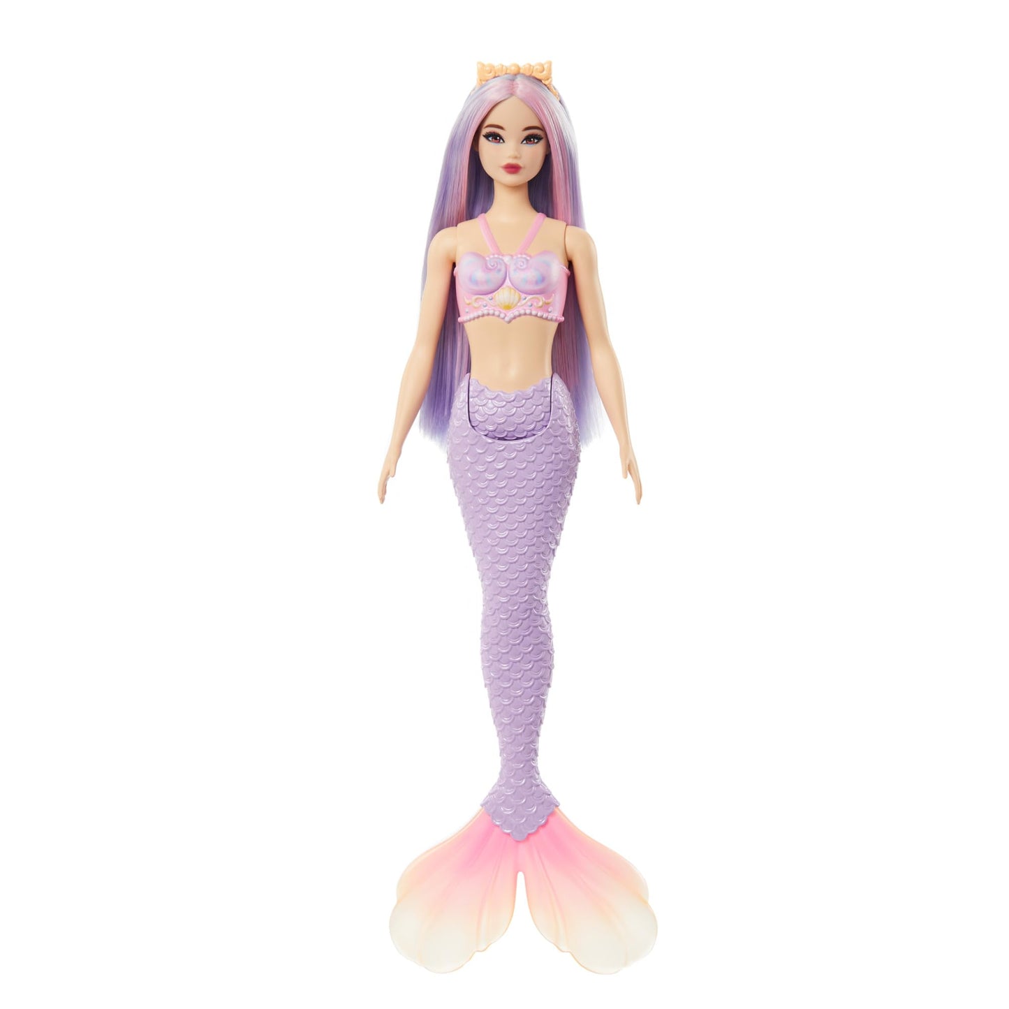 Barbie Mermaid Doll with Pink & Lilac Fantasy Hair & Headband Accessory, Toy with Shell-Inspired Bodice & Lavender Tail