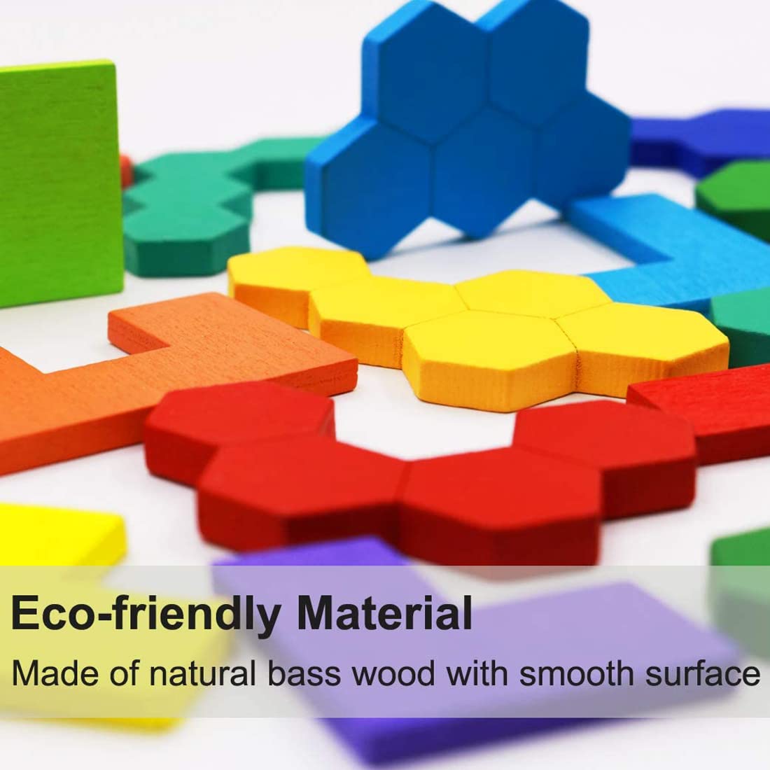 2-Pack Wooden Russian & Hexagon Block Puzzles – STEM Brain Teaser Logic Games for Kids & Adults, Educational Intelligence Toy Gift