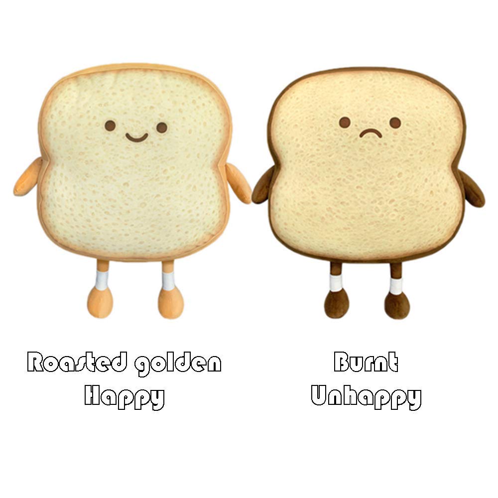 VHYHCY Toast Bread Pillow Funny Food Plush Toy Pillows Small Cute Stuffed Plush Sofa Pillow (Toast Bread,Golden)